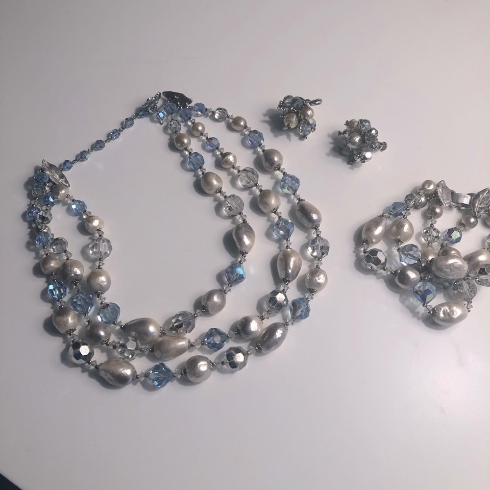 Vintage Vendome set: necklace, bracelet & earrings